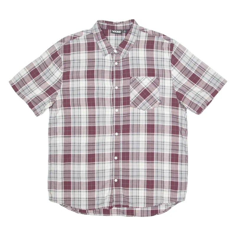 Vans Mens Shirt Maroon Check Long Sleeve Xl 1