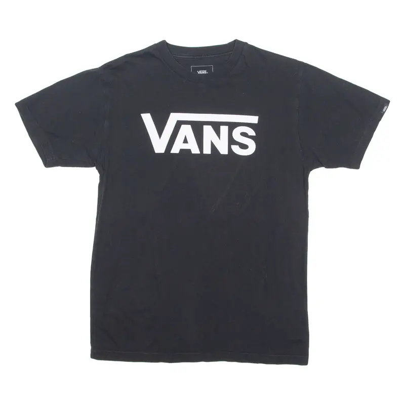 Vans Mens T-Shirt Black Crew Neck S 1