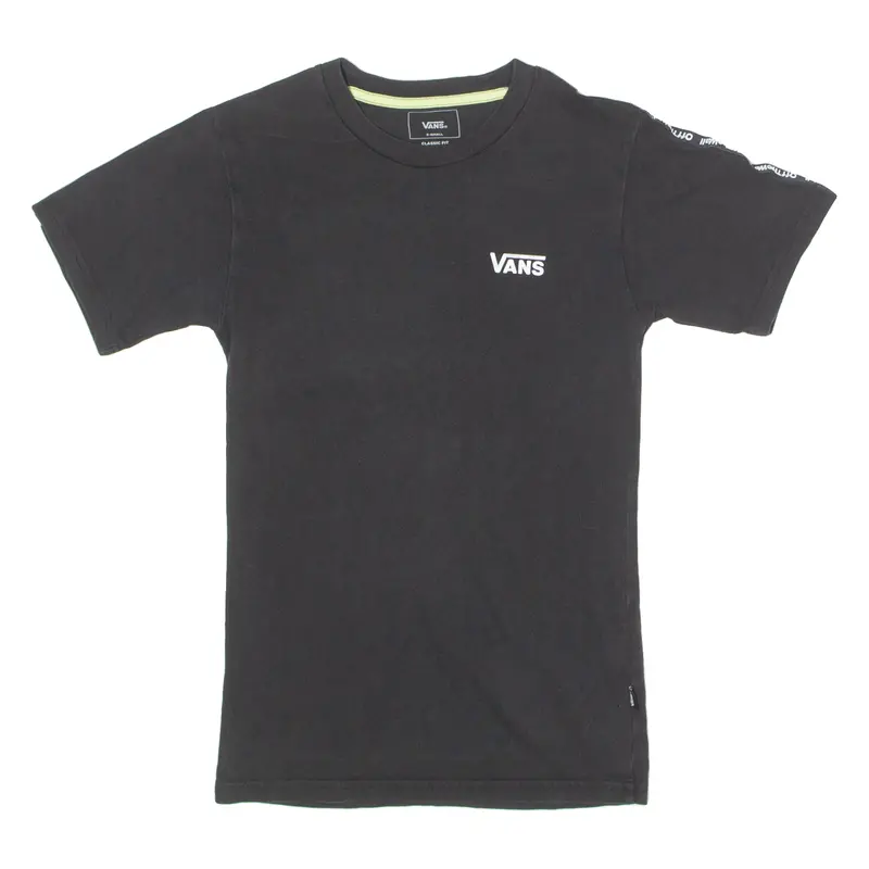 Vans Mens T-Shirt Black Crew Neck Xs 1