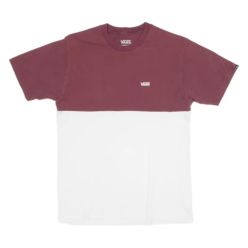 Vans Mens T-Shirt Maroon S 1