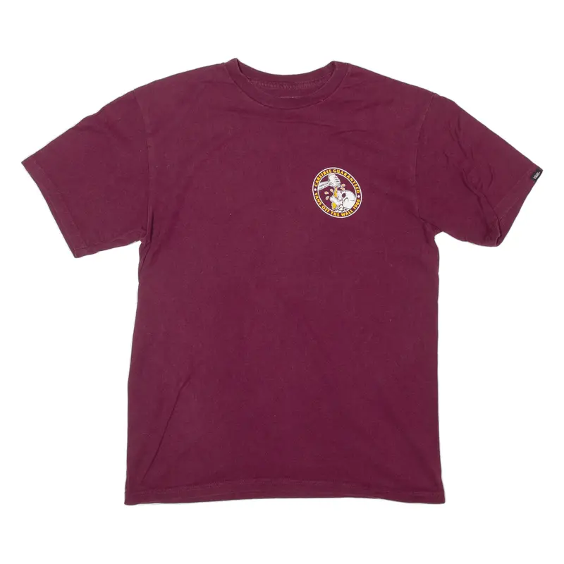 Vans Mens T-Shirt Maroon Short Sleeve S 1