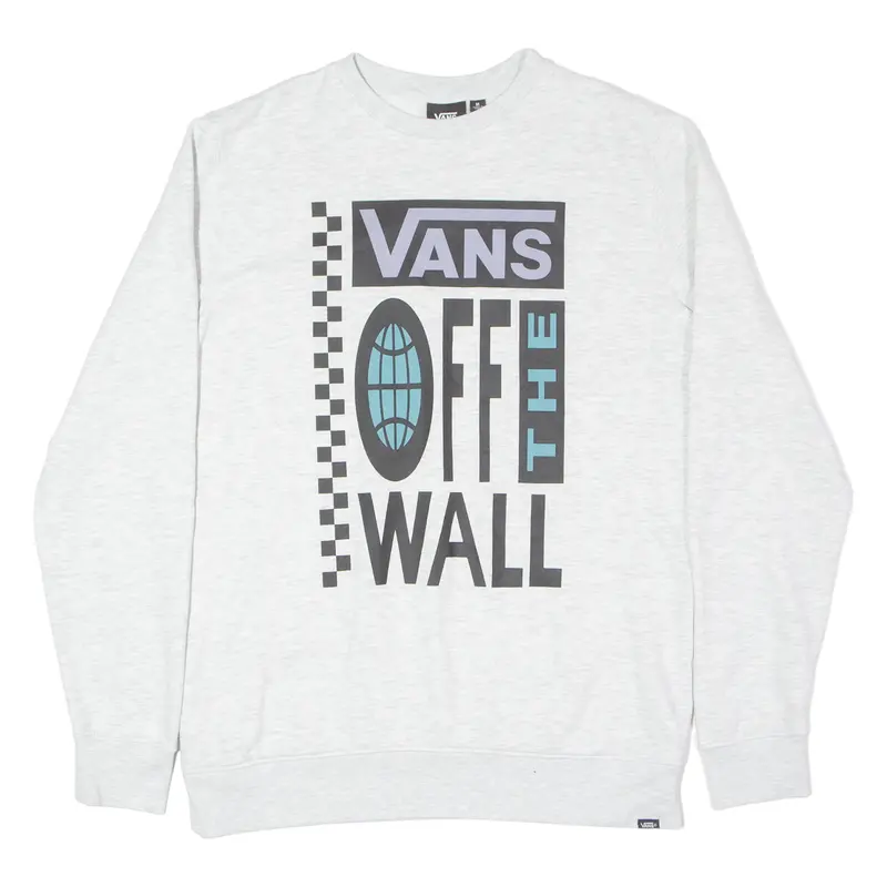 Vans Off The Wall Womens Sweatshirt Grey Crew Neck M 1