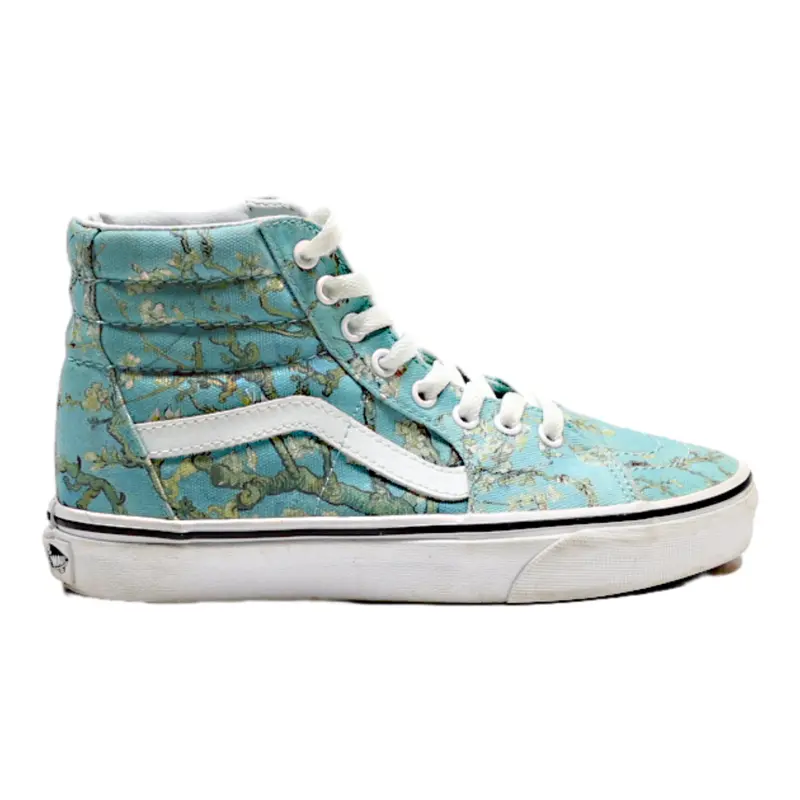 Vans Old Skool High Top Trainers Blue Canvas Womens Uk 4 1