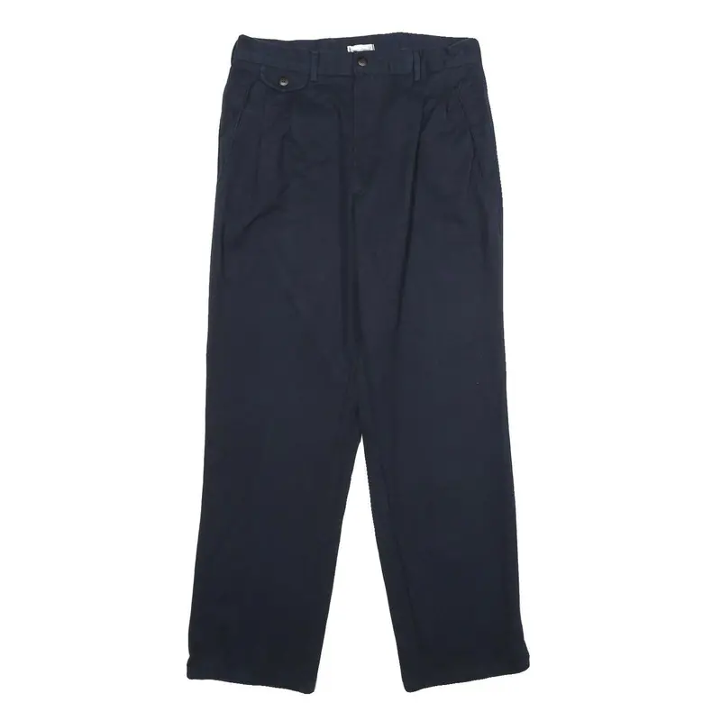 Vecchia Maniera Womens Cotton Navy Classic Straight Trousers W28 L32 Elegant 1