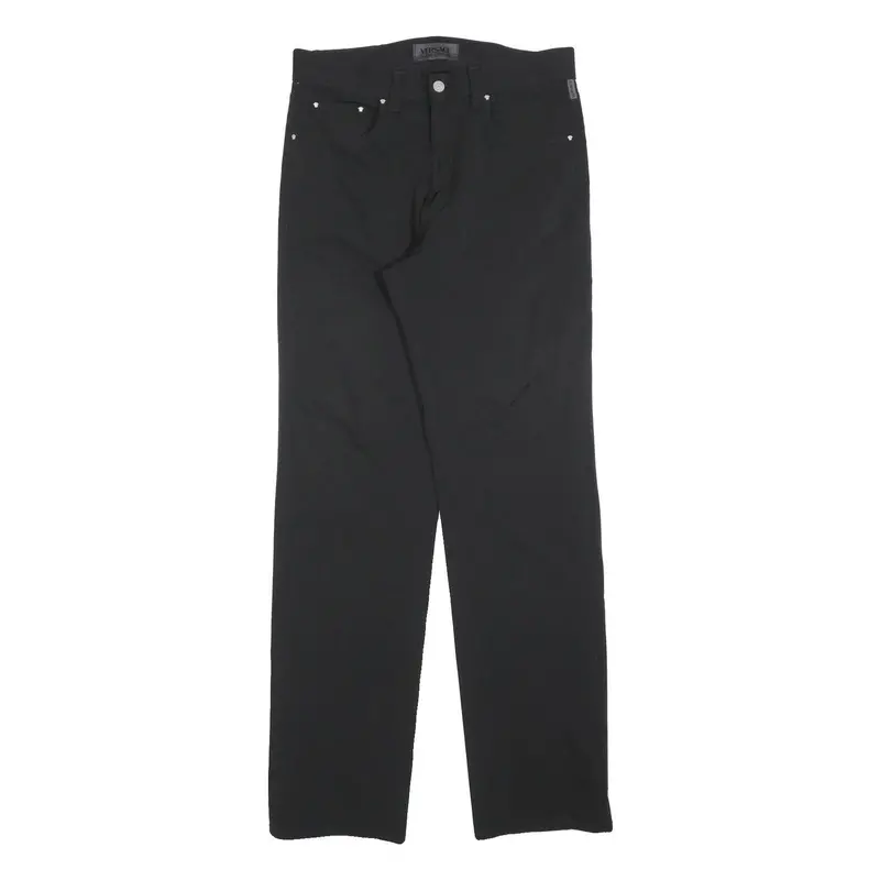 Versace Jeans Couture Womens Black Regular Fit Straight Trousers W34 L34 Stylish 1