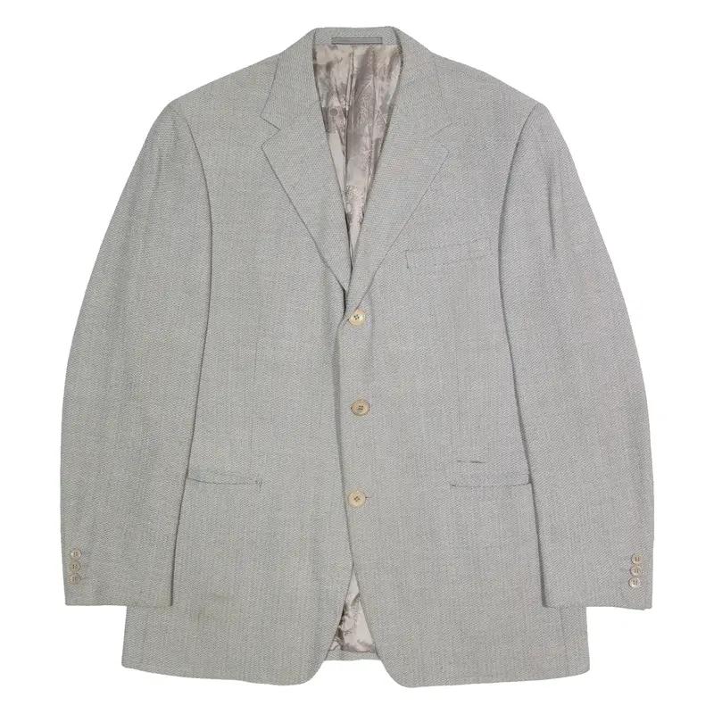 Versace Mens Blazer Jacket Grey Wool 90S L 1