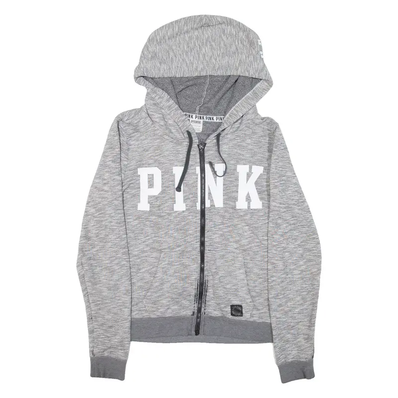 Victoria's Secret Pink Womens Jacket Grey Hooded S 1
