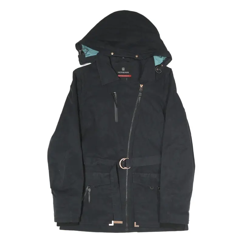 Victorinox Womens Black Jacket S Polyester Blend Zip Hooded Classic Fit Stylish 1
