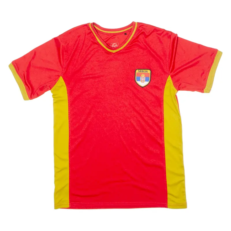 Victory Serbia Fan Mens Football Shirt Jersey Red V-Neck S 1