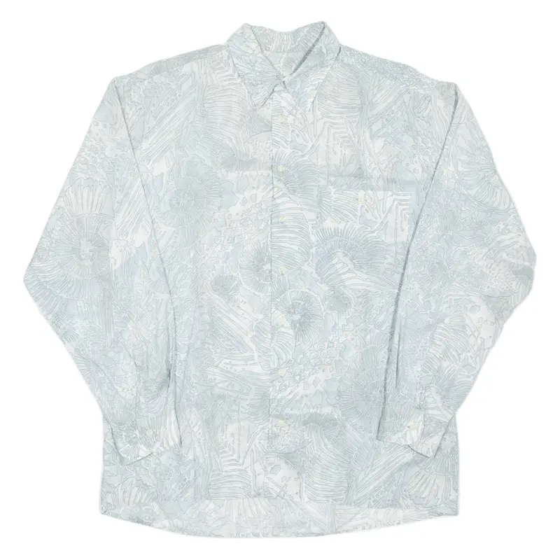 Vinci Mens Shirt Blue Crazy Pattern L 1