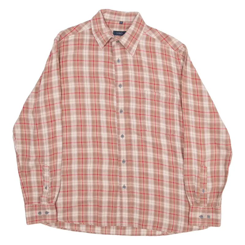 Vinci Mens Shirt Red Check Long Sleeve Xl 1