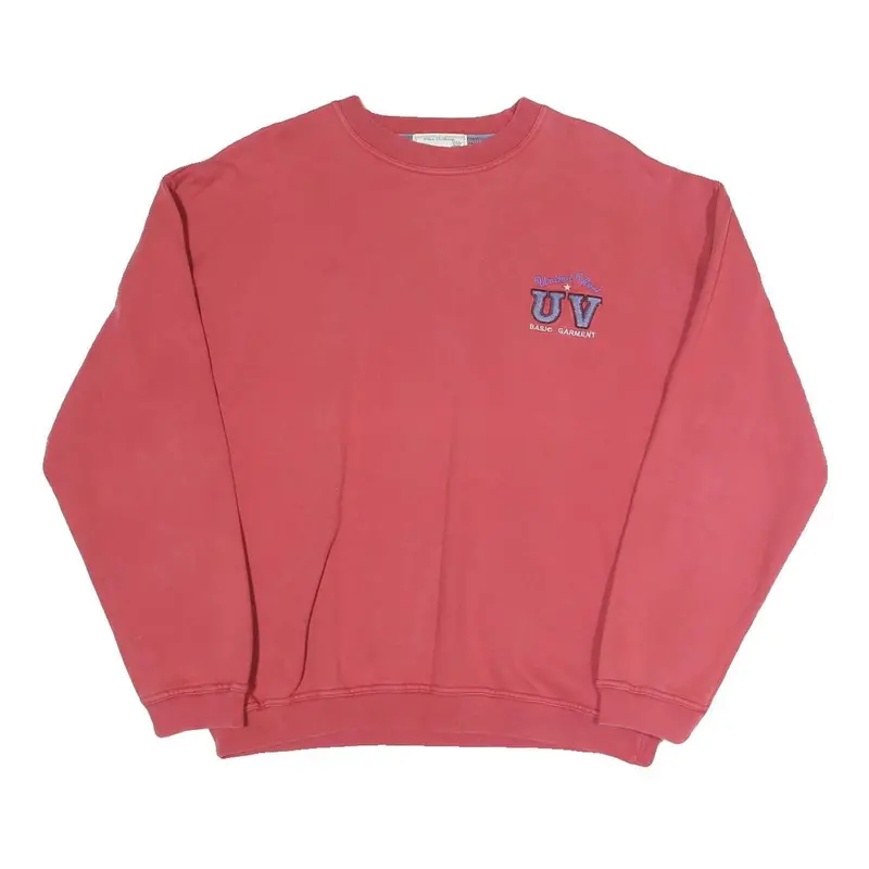 Vinci Womens Red Uv Basic Garment Crew Neck M Sweatshirt Casual Cotton Blend 1