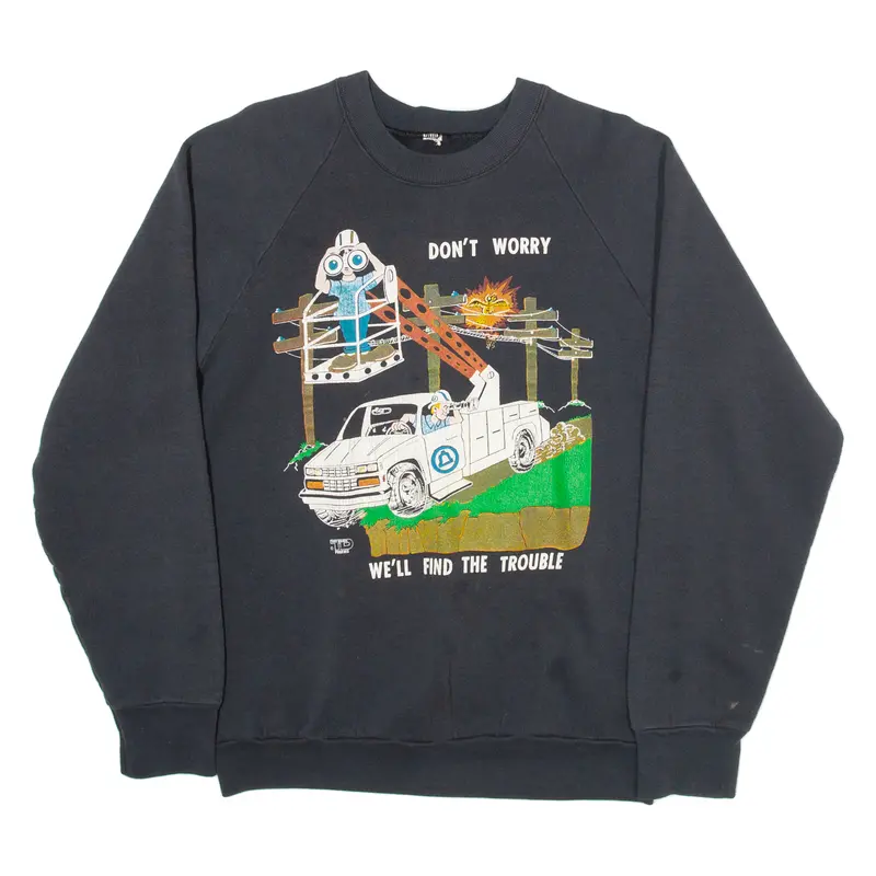 Vintage 90S Usa Trucker Mens Sweatshirt Grey S 1