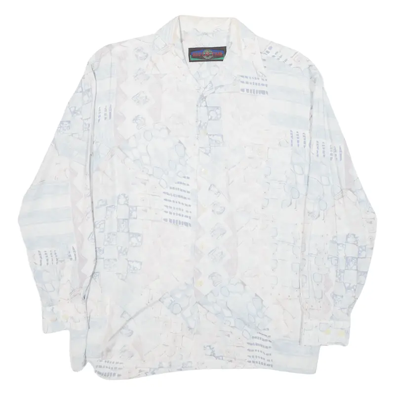 Vintage Reflection Mens Shirt Blue 90S Geometric Long Sleeve S 1