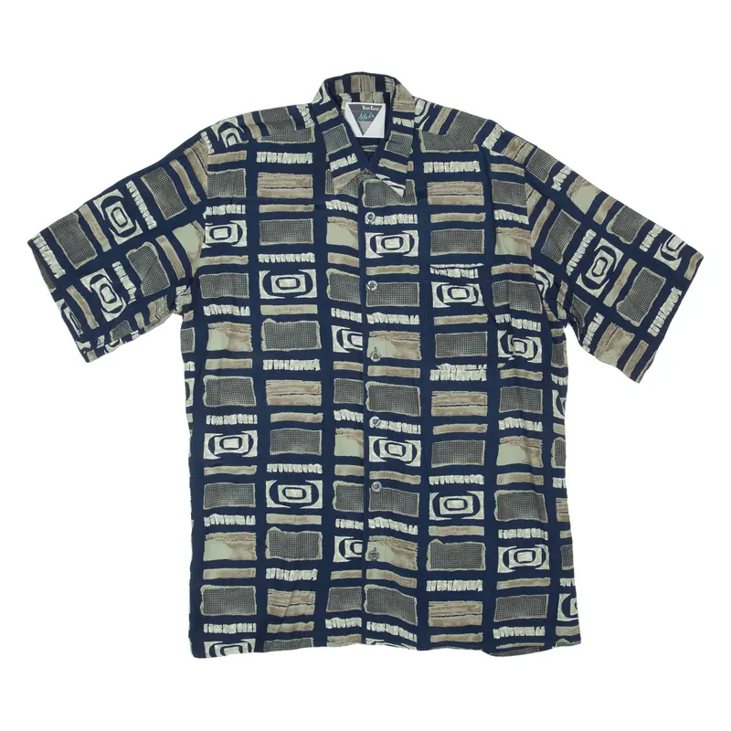 Von Euw Mens Shirt Black Crazy Pattern L 1