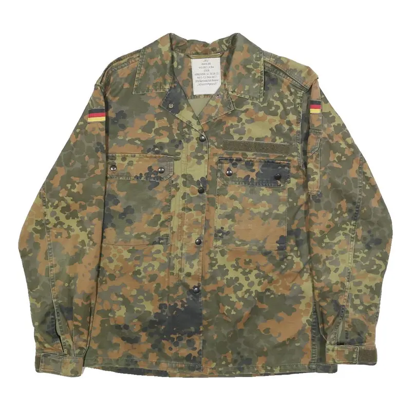Wahler Womens Green & Brown Camouflage Zip Jacket S Cotton Blend Casual Outdoor 1