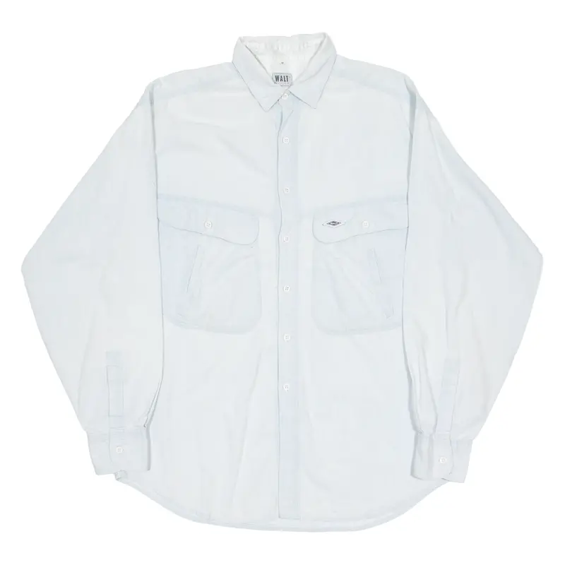 Walt Mens Plain Shirt Blue Long Sleeve M 1