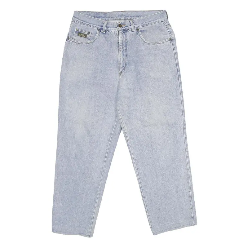 Wampum Mens Classic Blue Jeans Denim Light W33 L28 Zip Cotton Relaxed Fit 1