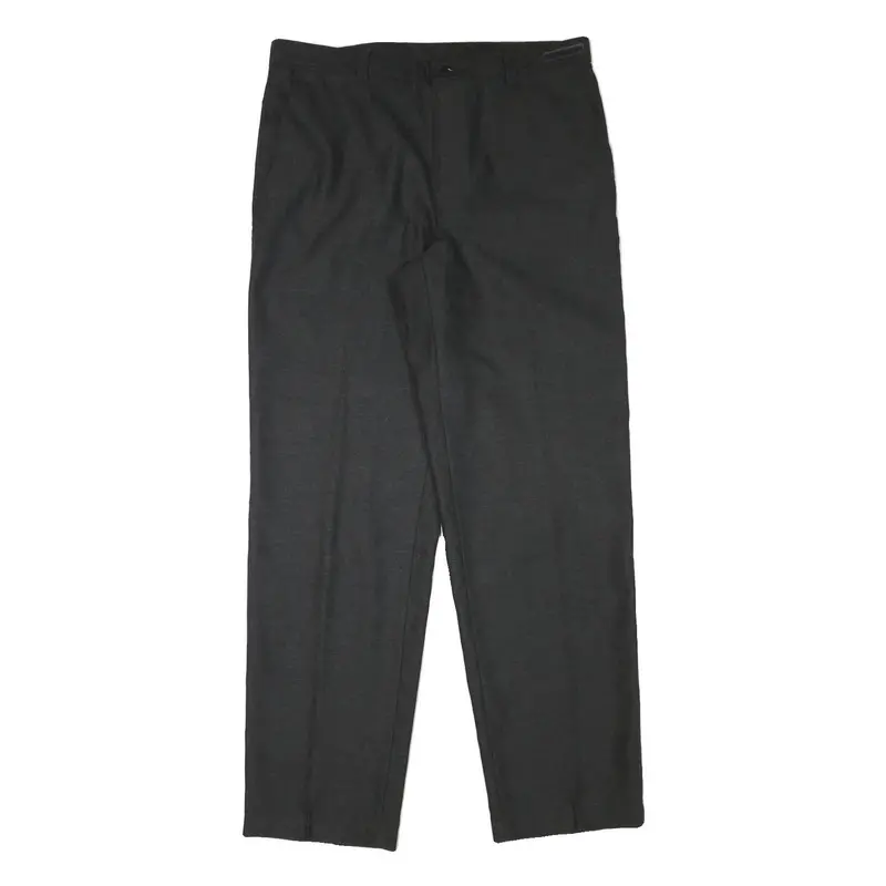 Warren Parker Mens Polyester Blend Black Regular Fit Straight Leg Trousers W34 1