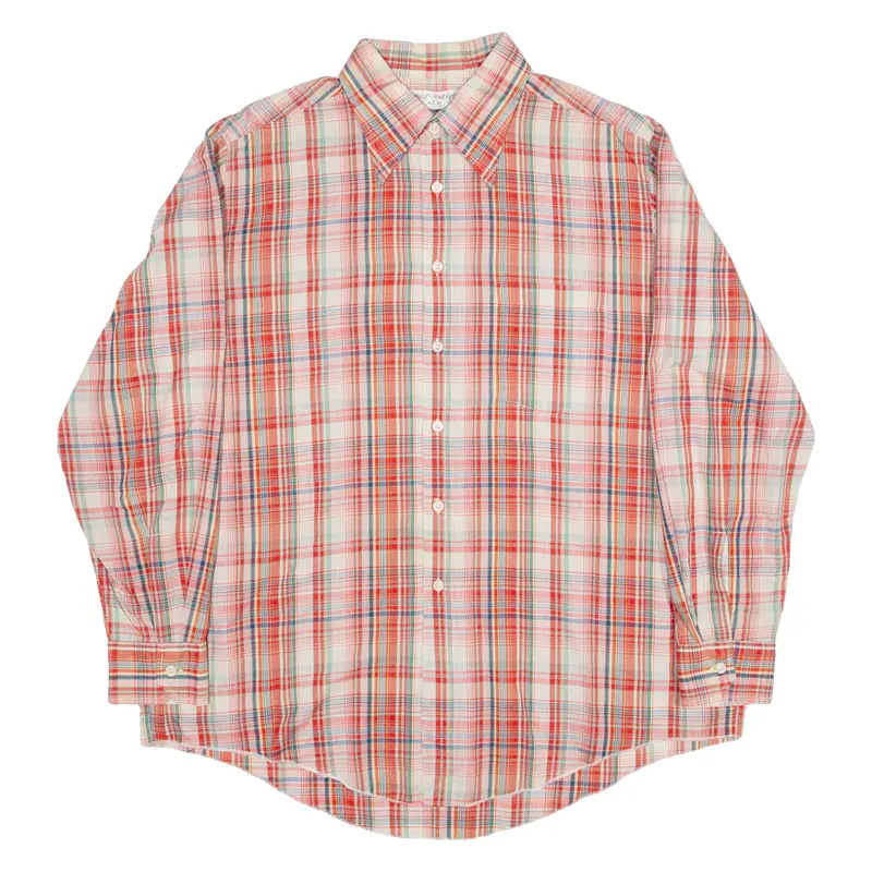 Wash And Wear Mens Shirt Red Check Long Sleeve Xl 1