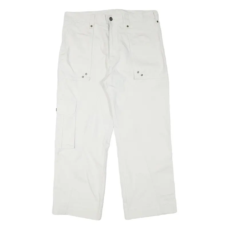Watson's Mens Cotton Blend White Relaxed Cargo Trousers W35 L27 Functional 1
