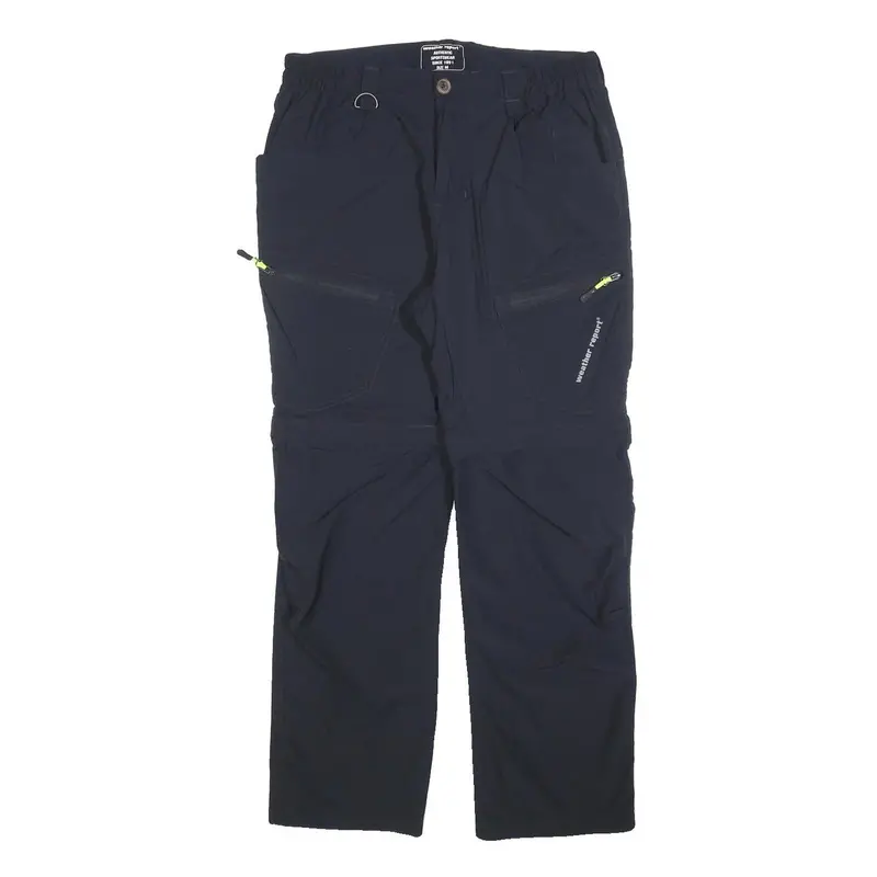 Weather Report Womens Polyester Blend Navy Blue Regular Fit Straight Leg 1