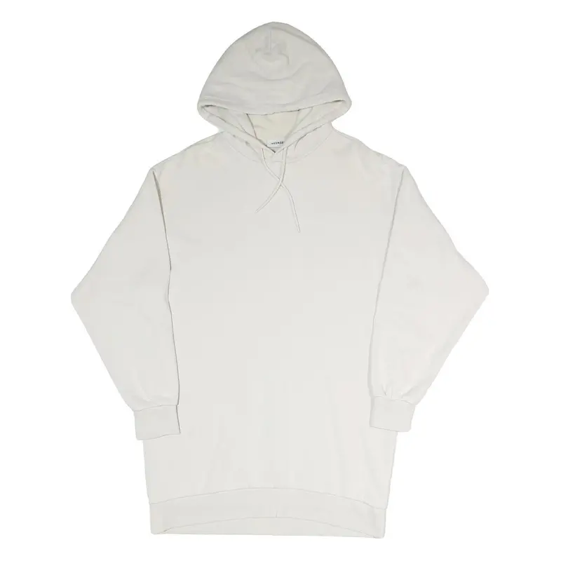 Weekday Womens White Hoodie Dress Cotton Blend Sweatshirt Xs Casual Streetwear 1
