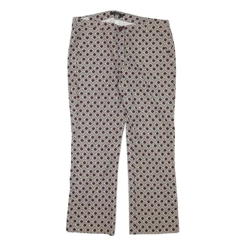 Weekend Max Mara Womens Cotton Blend Purple & Cream Regular Straight Trousers 1