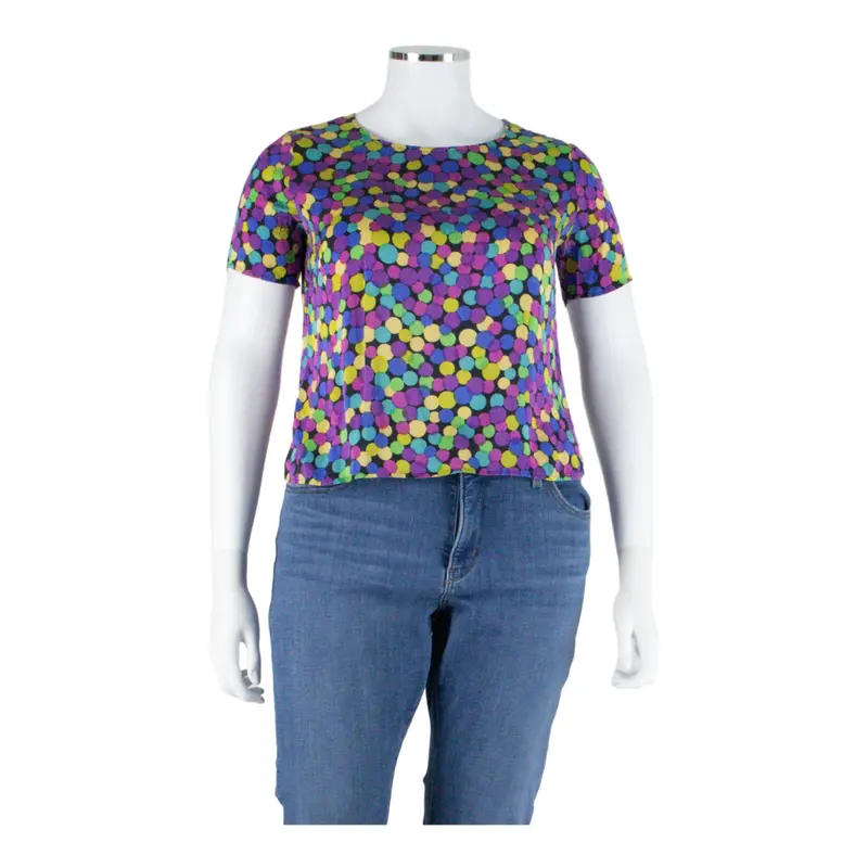 Weill Womens Printed Top Purple Spotted M 1