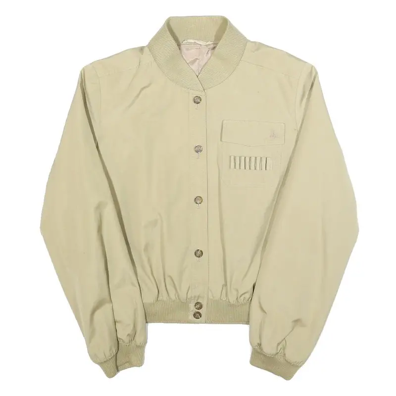 Weinberg Womens Beige Button Jacket S Cotton Blend Plain Lightweight Casual 1