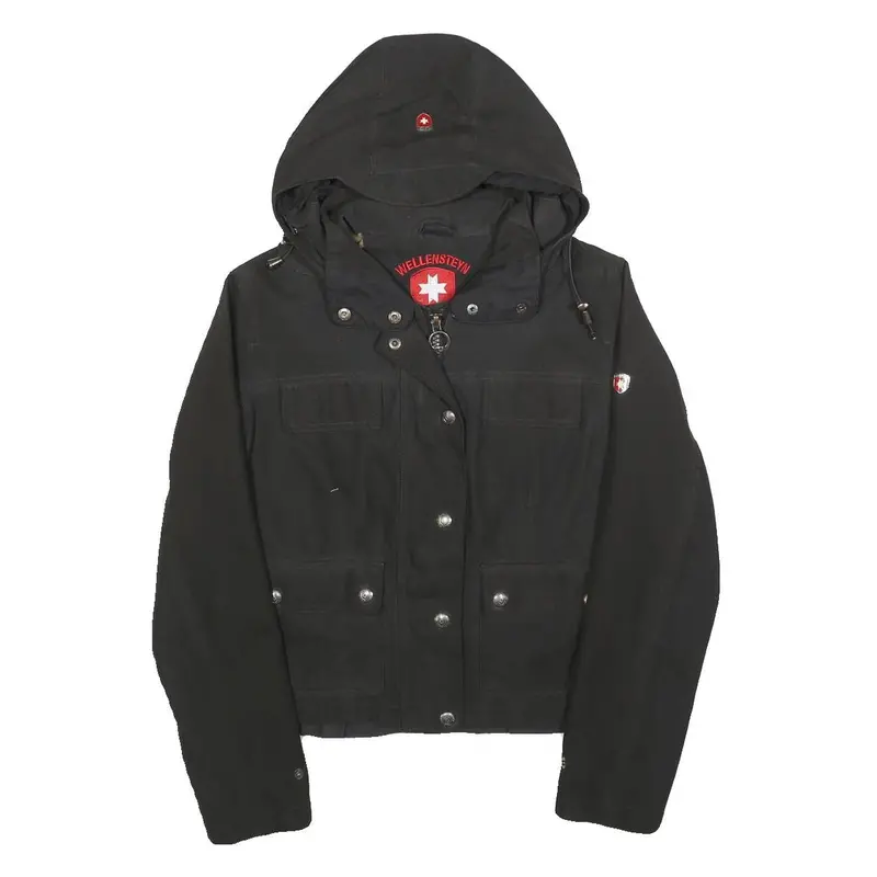Wellensteyn Womens Black Jacket S Cotton Blend Hooded Zip Casual Outdoor 1