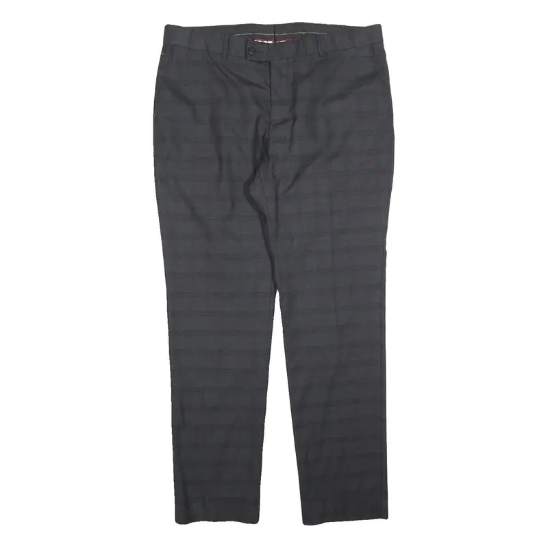 Wessi Mens Cotton Blend Grey Regular Straight Trousers W38 L32 Formal Workwear 1