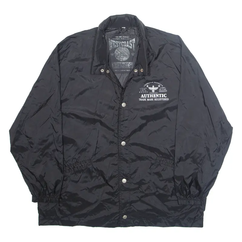 West Coast Mens Jacket Black Nylon Usa L 1