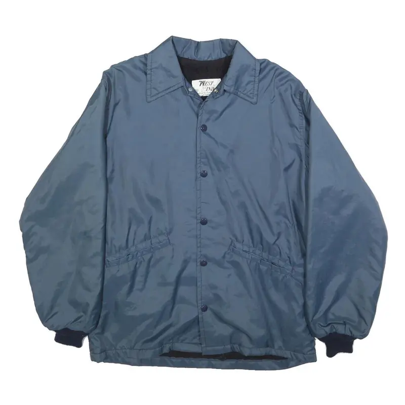 West Wind Mens Blue Synthetic Jacket Xs Woven Lightweight Zip Closure Casual 1