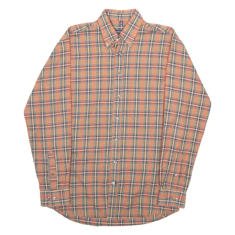 Westbury Mens Shirt Orange Check Long Sleeve S 1