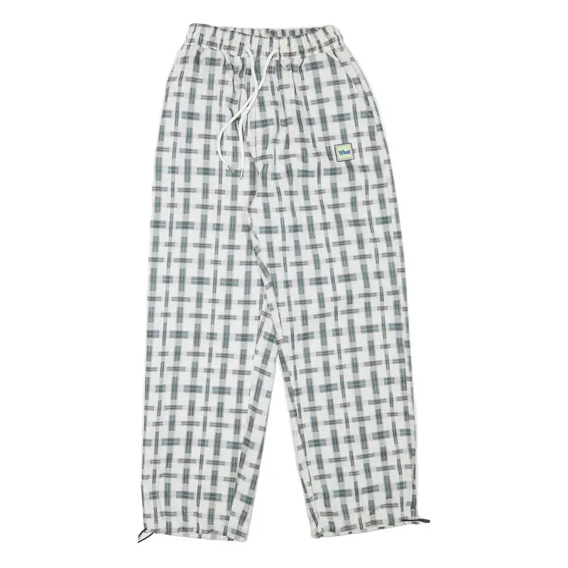 What Womens Polyester Blend White & Grey Relaxed Drawstring Trousers W22 L25 1