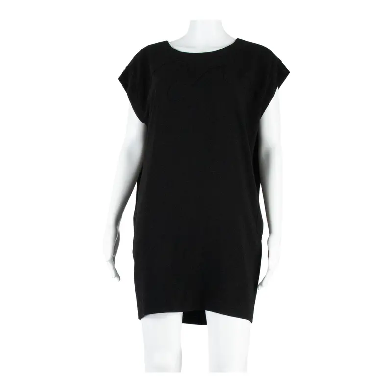 Whistles Oversized Womens Shift Dress Black Short Sleeve Knee Length Uk 8 1