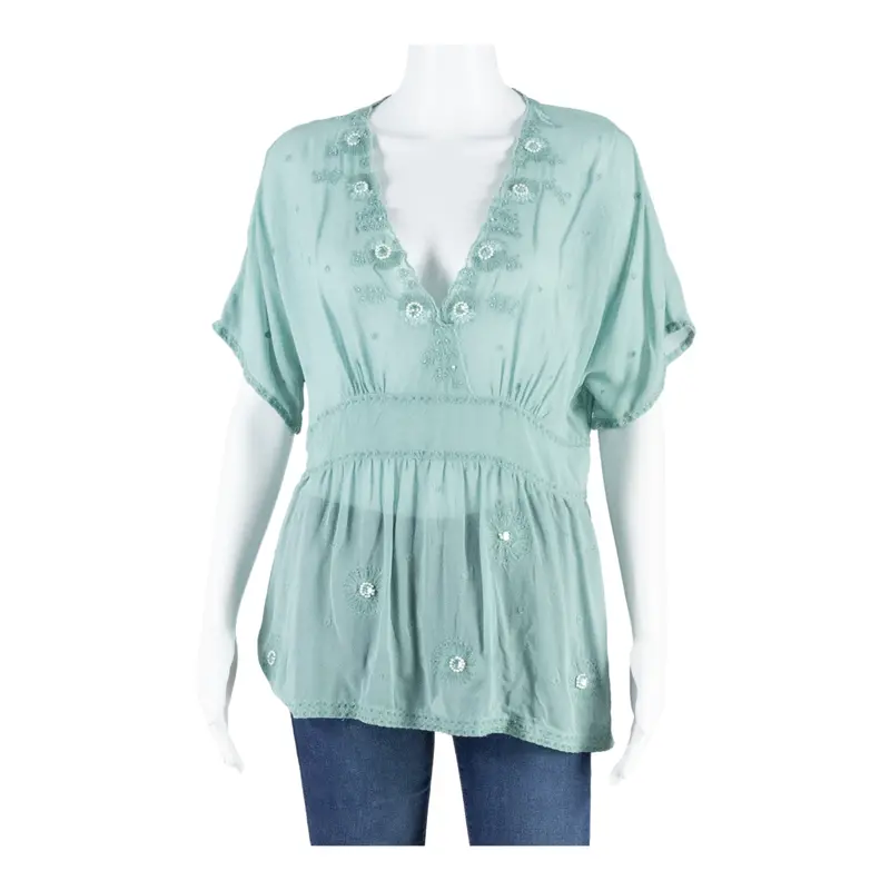 Whistles Womens Blouse Blue V-Neck Silk Uk 12 1