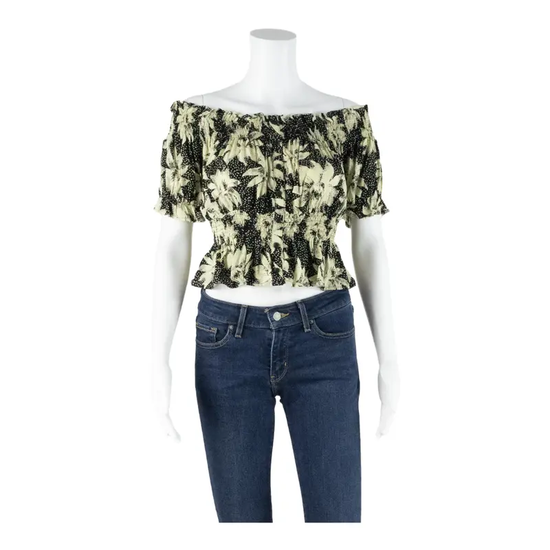 Whistles Womens Smock Top Black Floral Uk 8 1
