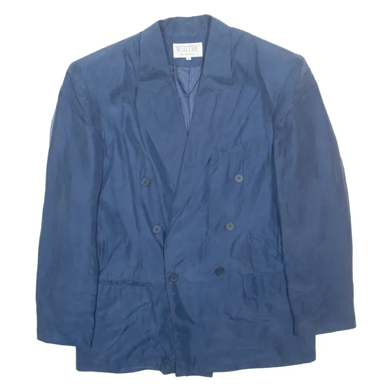 Whitby Mens Blazer Jacket Blue Silk L 1