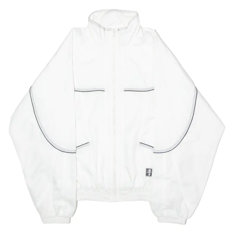 White Sports Mens Track Jacket White 90S S 1