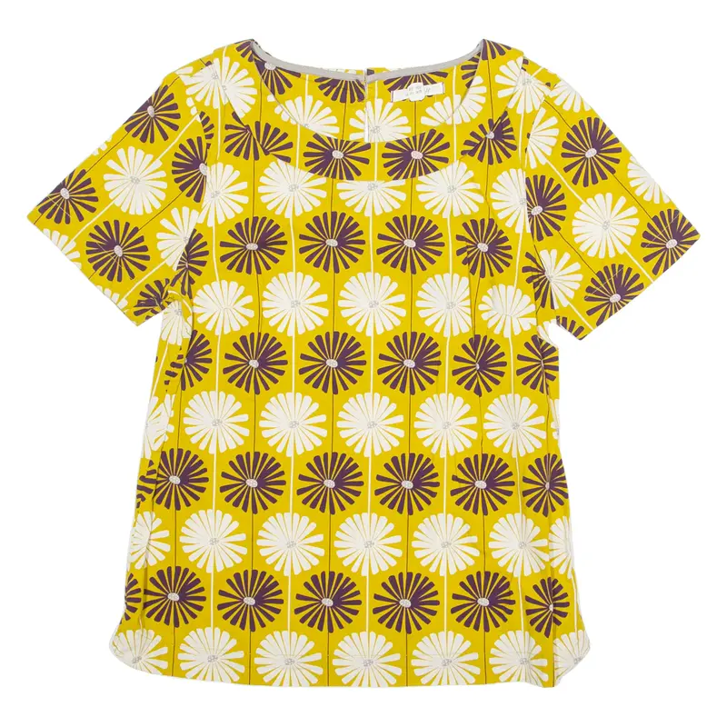 White Stuff Womens Printed Top Yellow Floral Uk 10 1