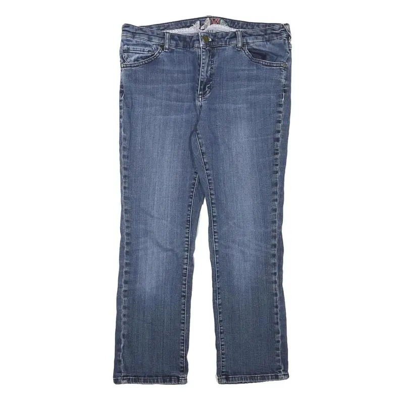 White Stuff Womens Slim Fit Blue Denim Jeans W30 L24 Embroidered Pocket Detail 1