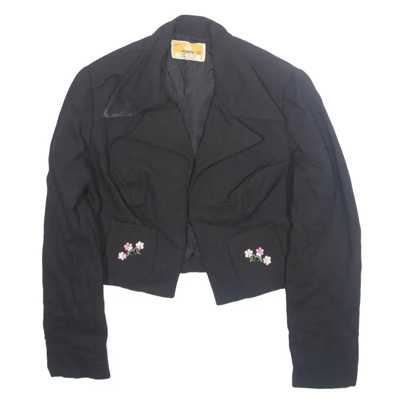 Widamo Cropped Womens Blazer Jacket Black Wool S 1
