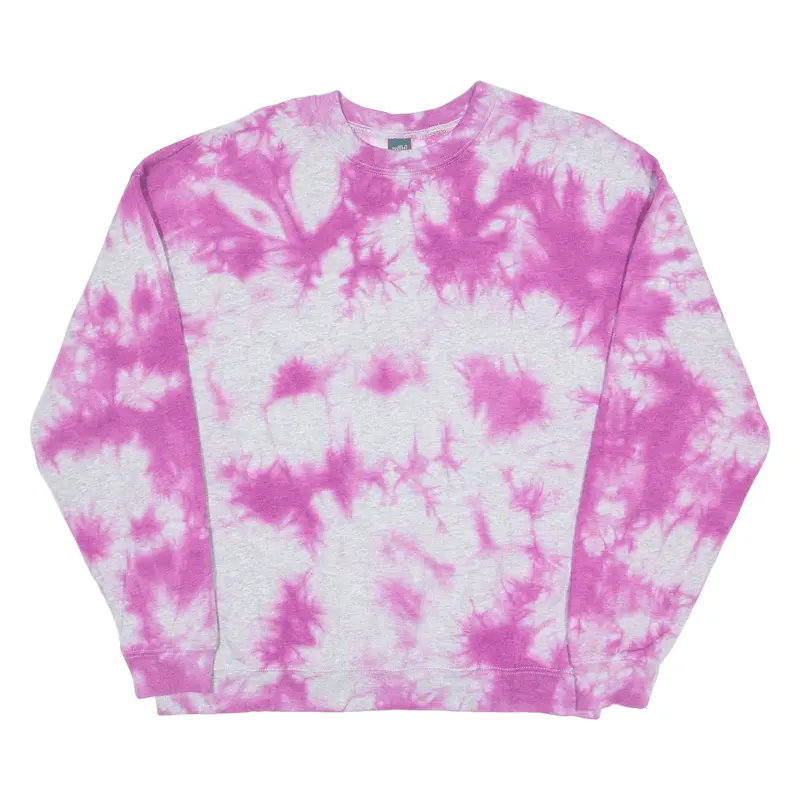 Wild Fable Tie-Dye Mens Sweatshirt Pink Crew Neck S 1