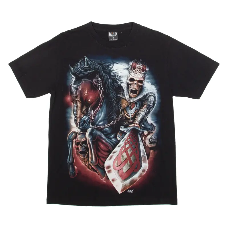 Wild Skull Mens T-Shirt Black M 1