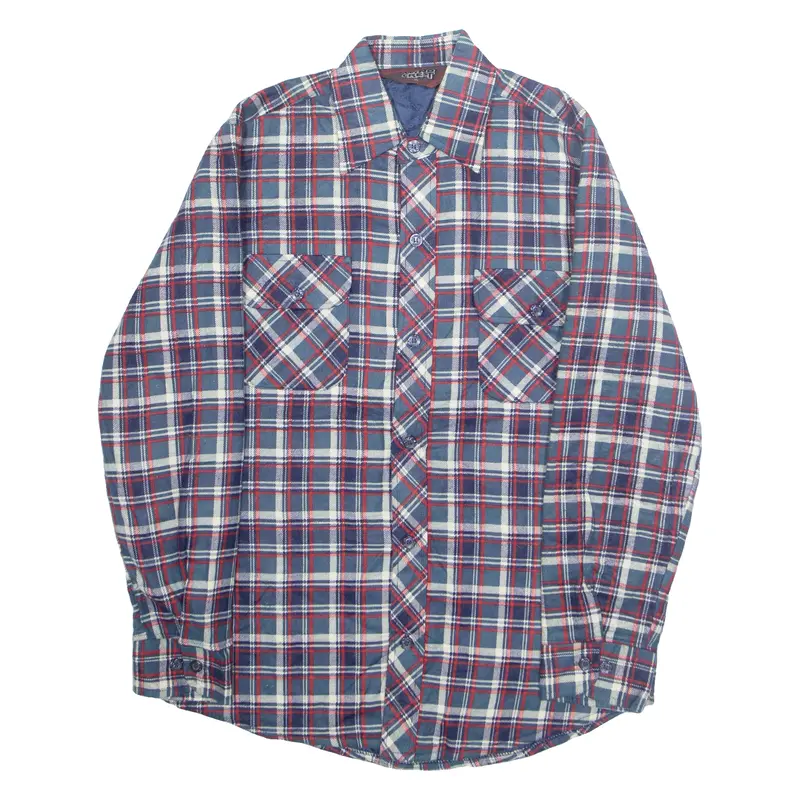 Wind Crest Mens Shirt Blue Check Long Sleeve S 1