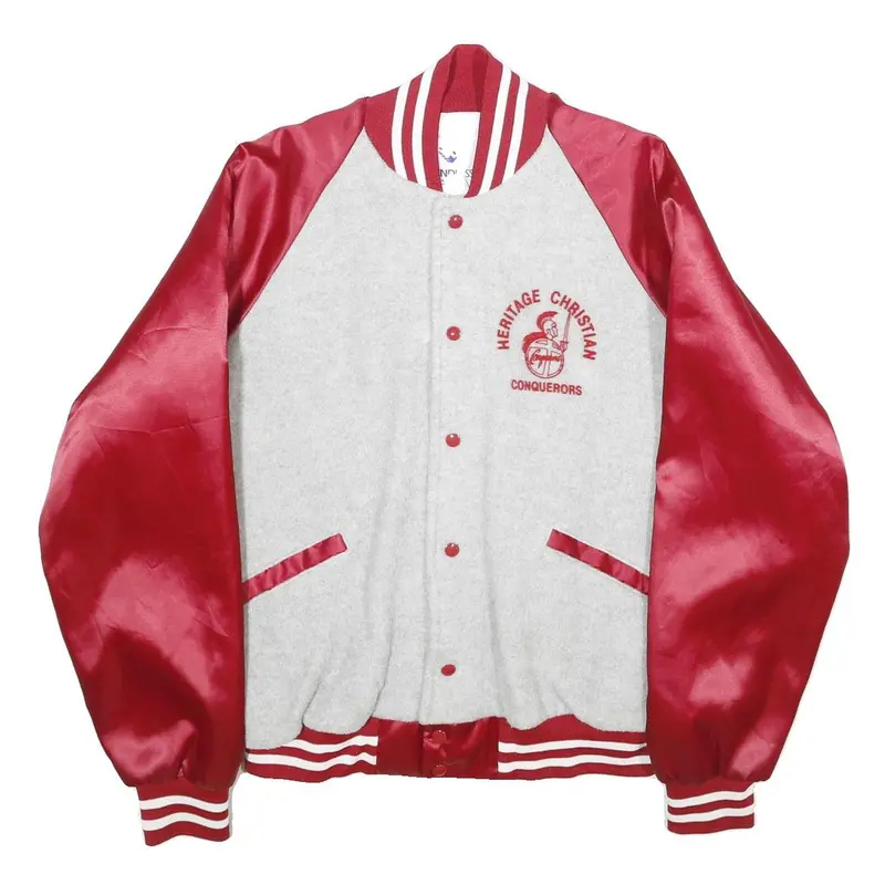 Windless Mens Red & White Heritage Christian Conquerors Button Jacket L 1