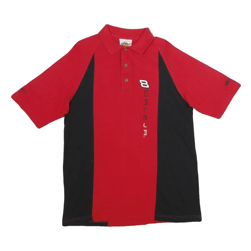 Winner's Circle Mens Red & Black Cotton Short Sleeve Racing Polo Shirt M 1