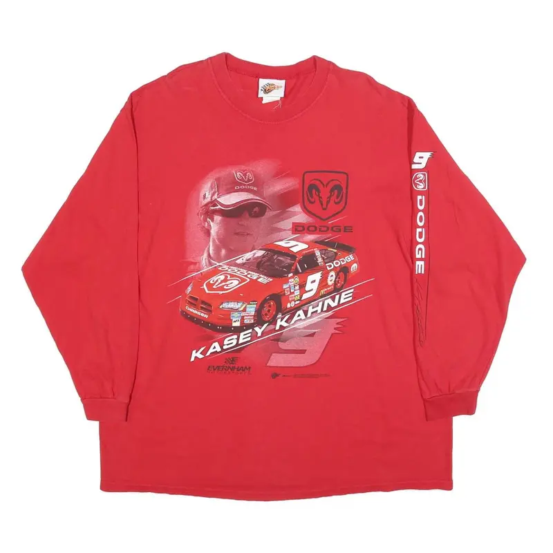 Winners Circle Mens Red Kasey Kahne Racing Graphic Long Sleeve Crew Neck T-Shirt 1
